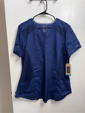 Cherokee Short Sleeve V-Neck Top - Navy Blue